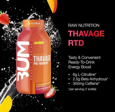 CBUM THAVAGE PRE: READY TO DRINK - STRAWBERRY MANGO