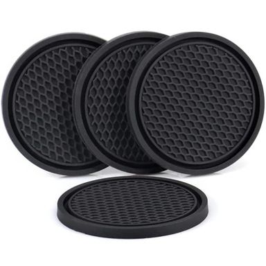 Sous-Verres en Silicone Noir pour Voiture