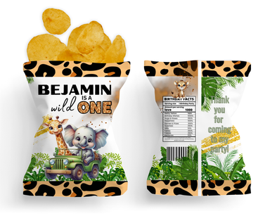 Safari Birthday Chip Bag 