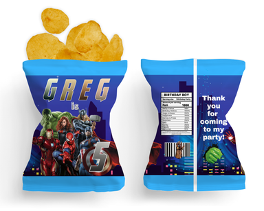 Avengers Birthday Chip Bag  