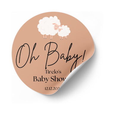 Oh Baby! Baby Shower Sticker (pack of 12)