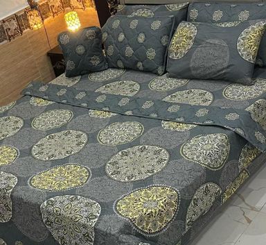 7 pcs cotton printed comforter set,