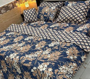 7 pcs cotton printed comforter set,