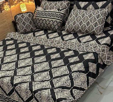 7 pcs cotton printed comforter set,