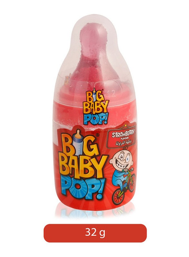 Big Baby Pop Hard Candy Strawberry Flavor (3+ Years)