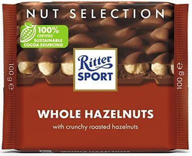 Ritter Sport Nut Selection Milk Chocolate Slab with Whole Roasted Hazelnut