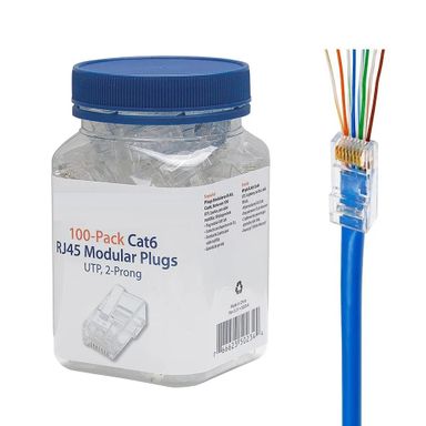 CAT6 RJ45 100 Connectors Pack