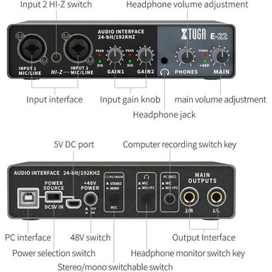 XTUGA E22 Professional Audio Interface