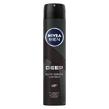 Nivea Men Deep Black Carbon Antibacterial Antiperspirant Deodorant Spray Dark Wood Scent (20% Off)