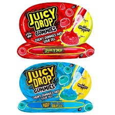 Juicy Drop Chewy Gummies with Sour Gel Pen Raspberry Flavor