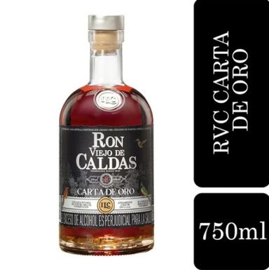 Botella de Ron Viejo de Caldas Carta de Oro 8 años x 750 ml