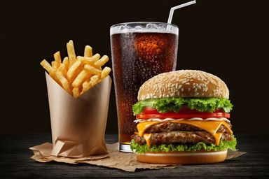 Combo Burger + Large Fries + 500ml Soda