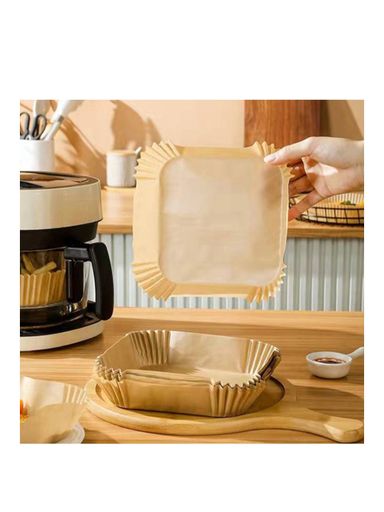 Square Disposable Parchment Paper Air Fryer Liners - 50-Piece