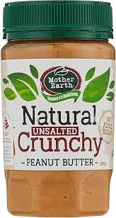 Mother Earth Natural Crunchy Peanut Butter - vegan  no added salt  no added sugar