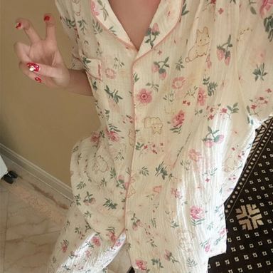 Rabbit pink pajama Korean style 