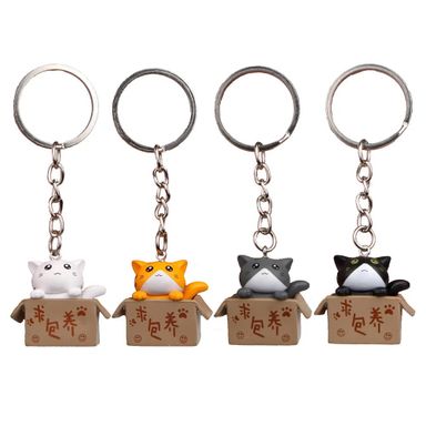 Cat in box Keychain