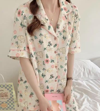 Rabbit pink pajama Korean style 