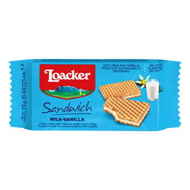 Loacker Wafer Sandwich Filled with Milk Vanilla Cream