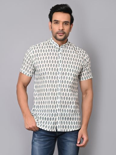 Mens half blue shirt