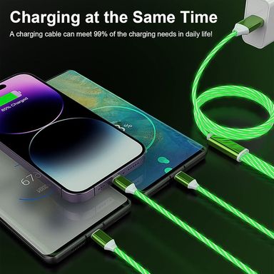 3 in 1 Charging Cable Light Up Fast Charger Multi Charging Cable 