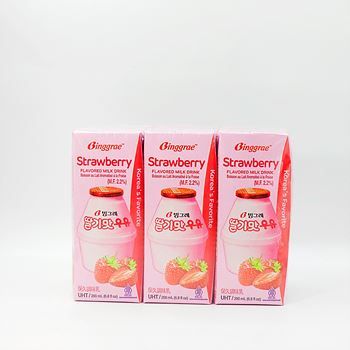 BINGGRAE STRAWBERRY MILK 200ML x 6PACKS