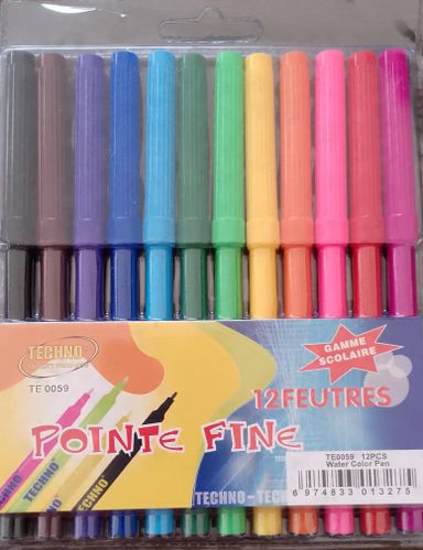 12 Feutres Couleurs pointe fine