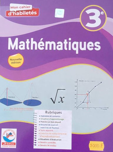 Mathematique / Cahier d’habileté - 3ieme (JD Editions)