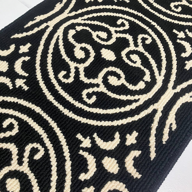 (R95) Flourish Black Rug 50cm x 80cm 