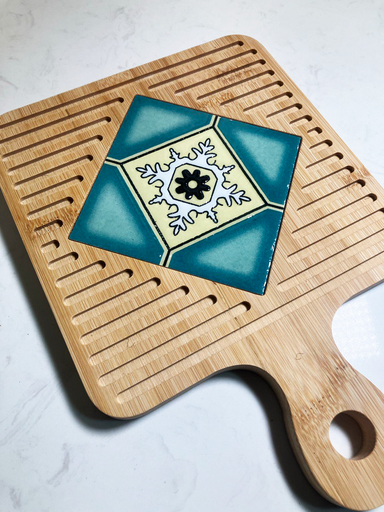  (K913) Ocean Blue Moroccan Bamboo Trivet 25.5cm*1.5cm