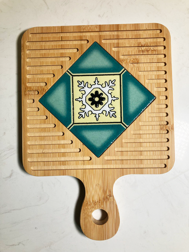  (K913) Ocean Blue Moroccan Bamboo Trivet 25.5cm*1.5cm