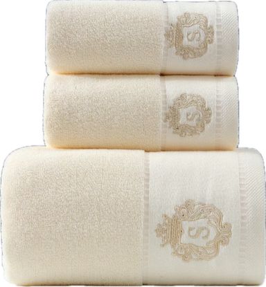 (T94) SUMMER Royal Towel set of 3pcs with embroidery (Cream) 