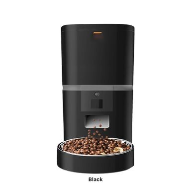 Black - Smart Automatic Pet Feeder (6L) – Dual Power, App-Controlled, With Feeding Schedule 