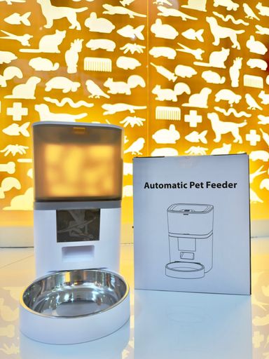 Black - Smart Automatic Pet Feeder (6L) – Dual Power, App-Controlled, With Feeding Schedule 