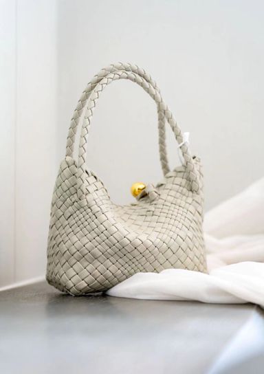 [PREORDER] Small Noelle Weave Sling / Shoulder Bag [Milky Grey]