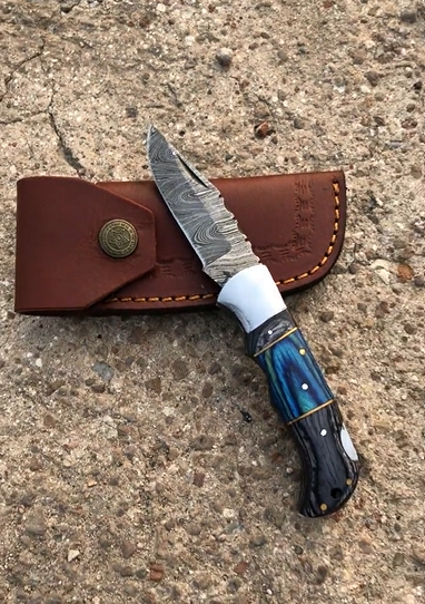 Damascus Foldable Steel Knife 