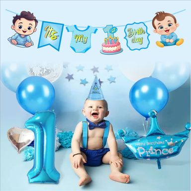 MY FIRST BIRTHDAY BANNERS BLUE AND PINK COLOR