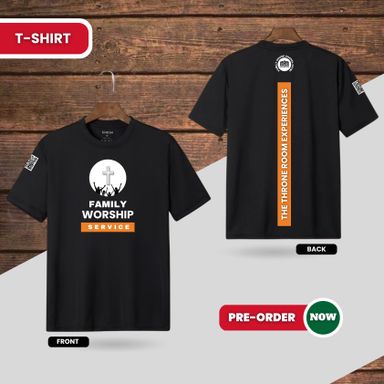 Black T-Shirt with Orange Banner