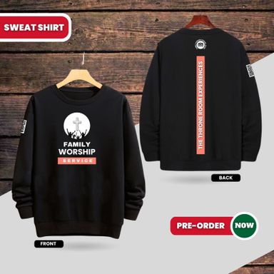 Black Sweatshirt with Peach Banner