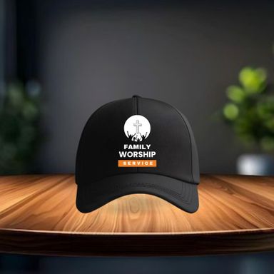 Black Cap with Orange Banner