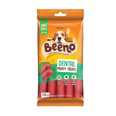 BEENO MINTY DENTAL STICKS 250G LRG DOGS 25+KG