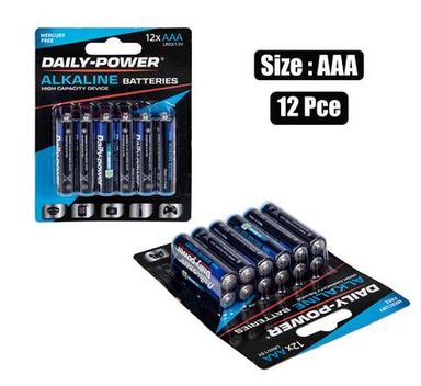 BATTERIES ALKALINE SIZE:AAA / LR03 12PCE