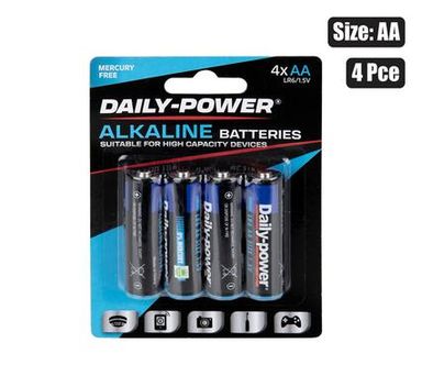 ATTERIES ALKALINE SIZE: AA / LR6 4PCE