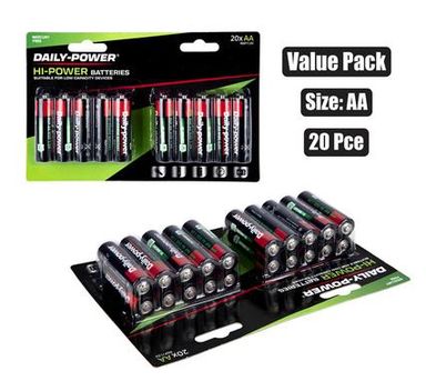 BATTERIES HIGJ POWER SIZE:AA / R6P 20PCE