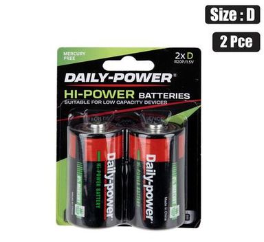  BATTERIES HIGH POWER SIZE:D / R20P 2PCE