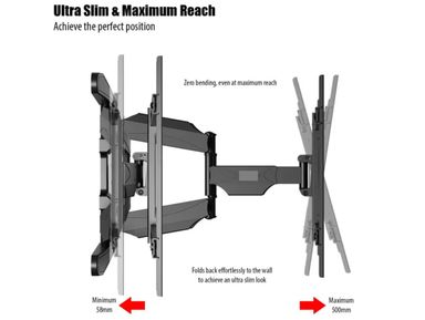 Kaloc X6 TV Wall Mount Heavy Duty Double Arm 27-70 Inch