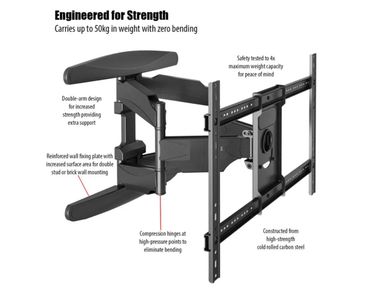 Kaloc X6 TV Wall Mount Heavy Duty Double Arm 27-70 Inch