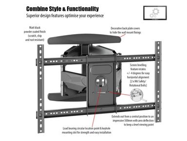 Kaloc X6 TV Wall Mount Heavy Duty Double Arm 27-70 Inch