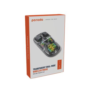 Porodo Transparent Mouse 2.4G and Bluetooth Dual Mode