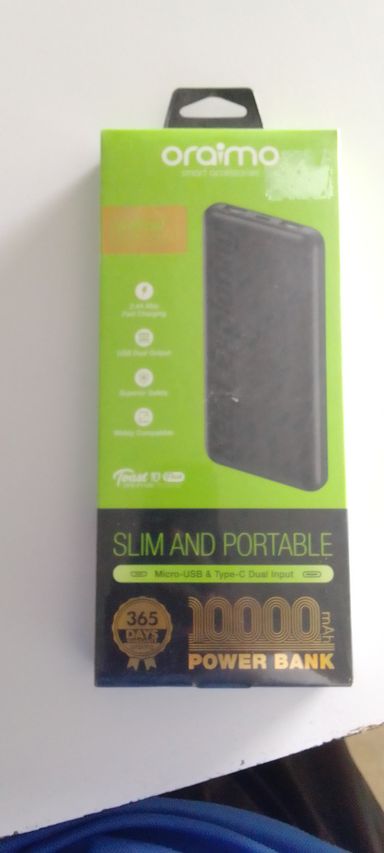 Oraimo 10000 mah powerbank without cable