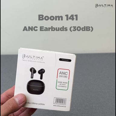 Ultima Boom 141 ANC Earbuds (30 dB) | 45Hrs Playtime | Game Mode (40ms) | IPX5 Water Resistant | 13 mm Drivers For Deep Bass Wireless Earbuds
